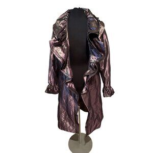 Mycra Pac One‎ Purple Iridescent Ruffle Front Jacket Women’s Size M/L, #0092
